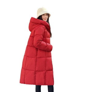 Mid Length Plus Size Hooded Cotton Coat My Store 