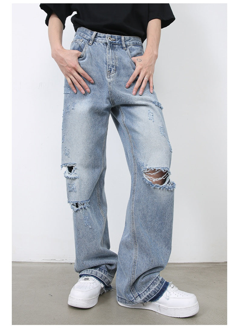 Men’s Ripped Jeans - Retro High Street Blue My Store 