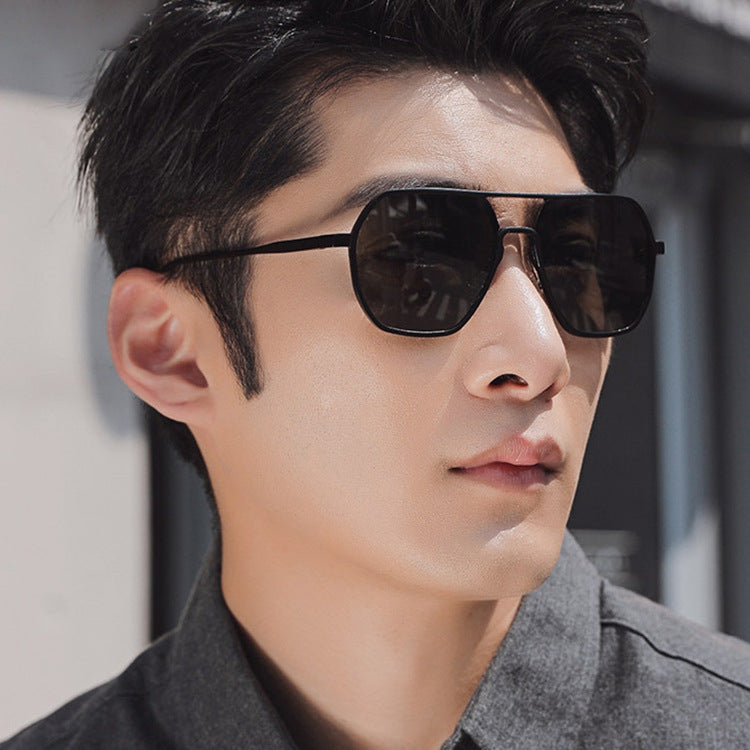 Men’s UV Sunglasses - Double Beam Gold Gray My Store 