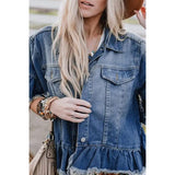 Ruffled Denim Jacket - MRC STORE