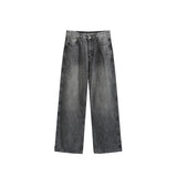 Men’s Wide Leg Jeans - Washed Cut Trousers My Store  42.60