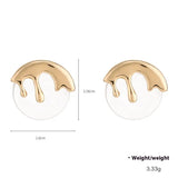 Irregular Liquid Metal Stud Earrings My Store  15.09