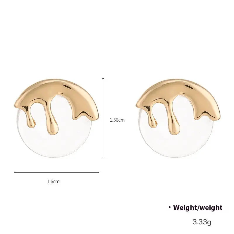 Irregular Liquid Metal Stud Earrings My Store  15.09