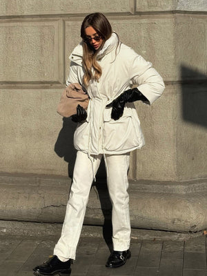 Slim-Fit Cottonpadded Drawstring Waisttight Jacket MRC STORE 