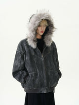 Hooded Large Fur Collar Cotton-Padded Coat MRC STORE  60.00