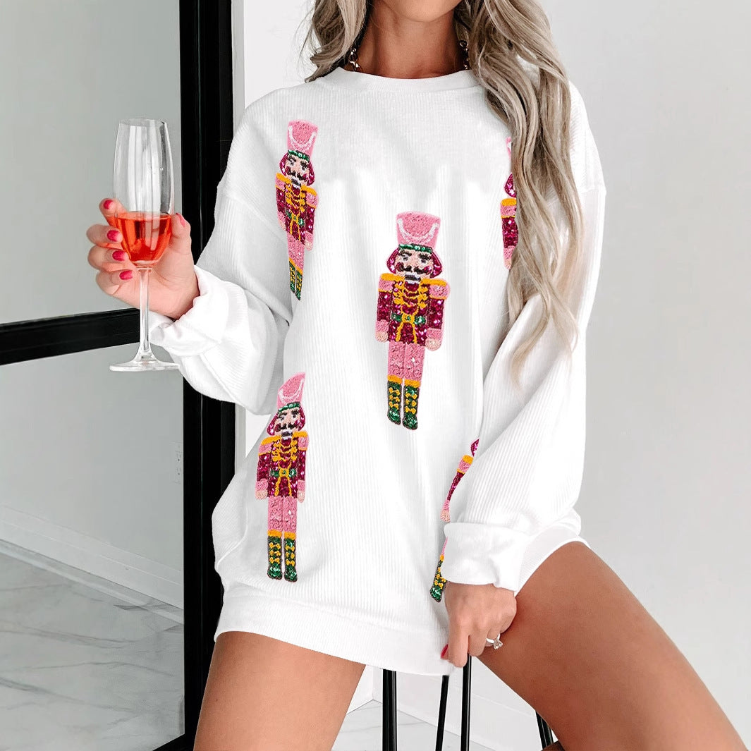 Christmas Sequin Anime Round Neck Sweatshirt MRC Store 