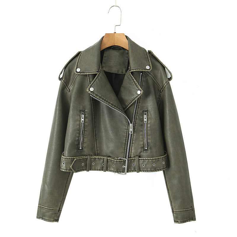 Retro Versatile Loose-Fit Faux Leather Jacket MRC STORE  95.22