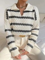 Classic Striped Loose Casual Sweater MRC STORE  40.00