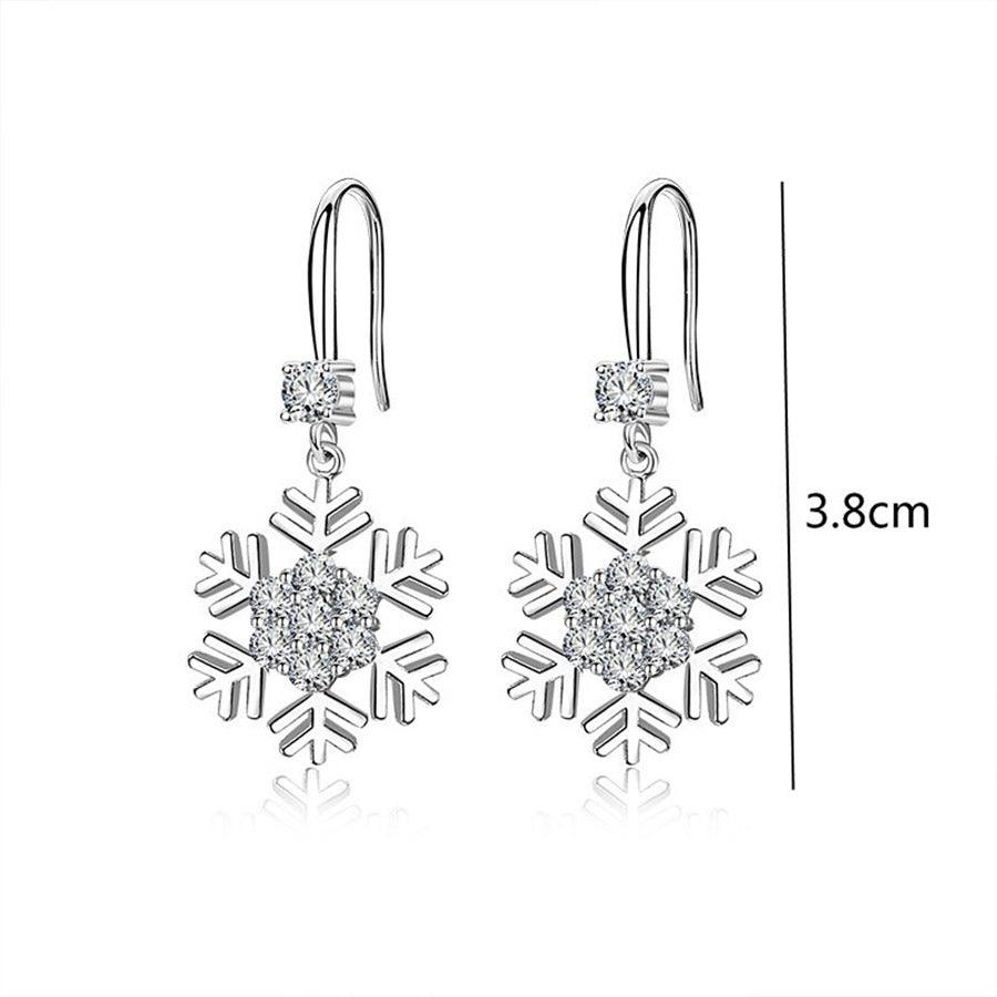 Elegant Snowflake Rhinestone Earrings – Perfect Christmas Jewelry for Women My Store 