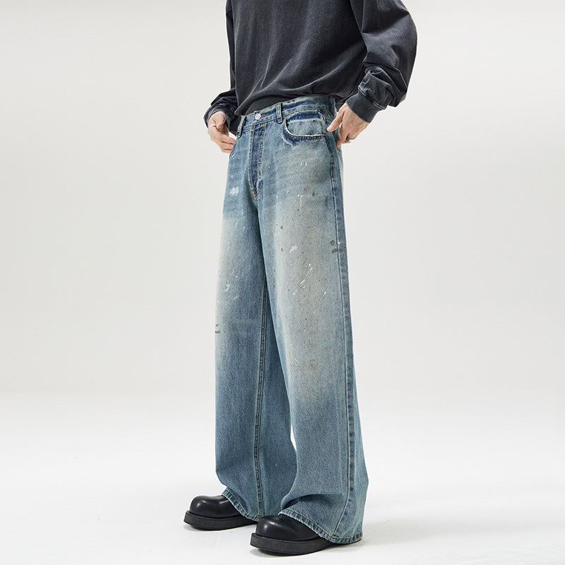 Men’s Loose Jeans - Splash-Ink Washed Style My Store 