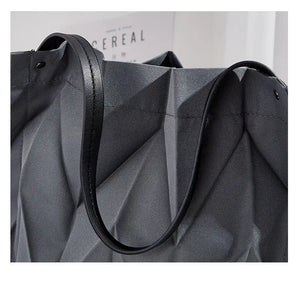 Pleated Shoulder Lightweight Bucket Bag My Store 