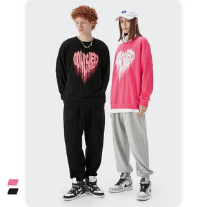 Unreal Heart Foam Print Crew Neck Sweatshirt - MRC STORE