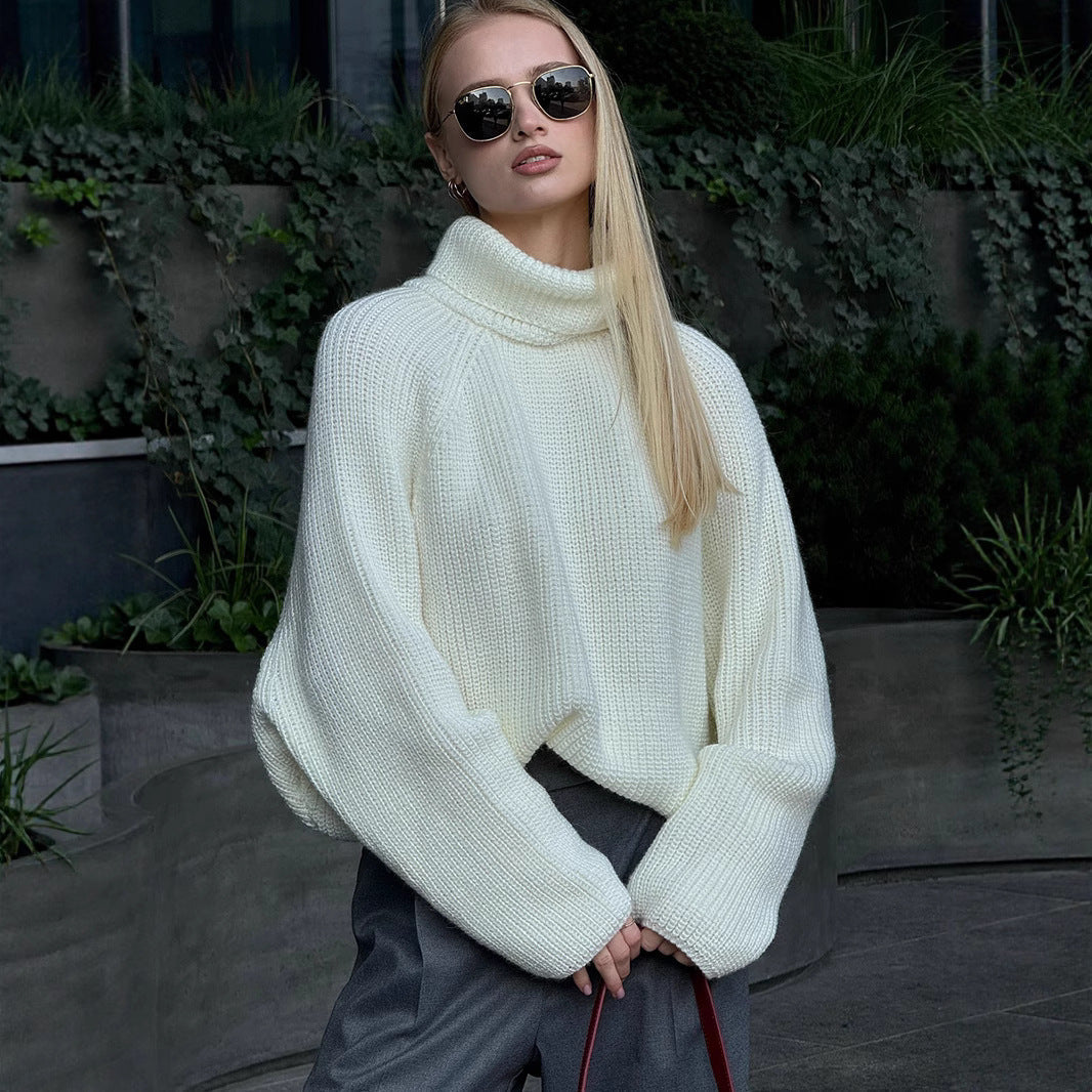 Women’s White Pullover Loose Sweater My Store 
