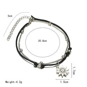 Sun Pendant Silver Anklet My Store 