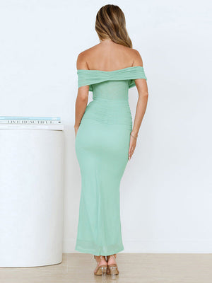 Women’s Backless Dress - Off-Shoulder Sheath My Store 