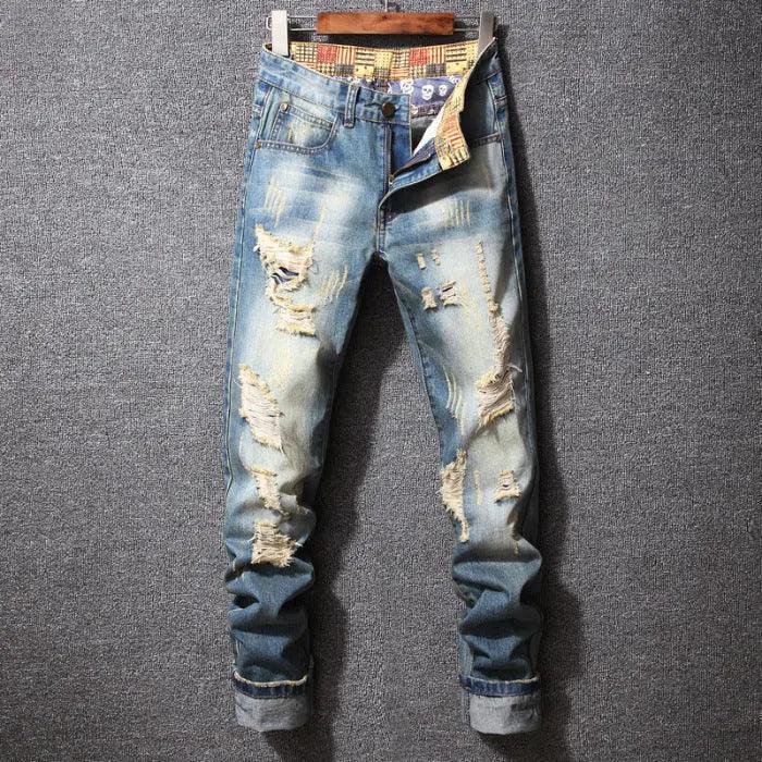 Hong Kong Style Ripped Jeans - MRC STORE