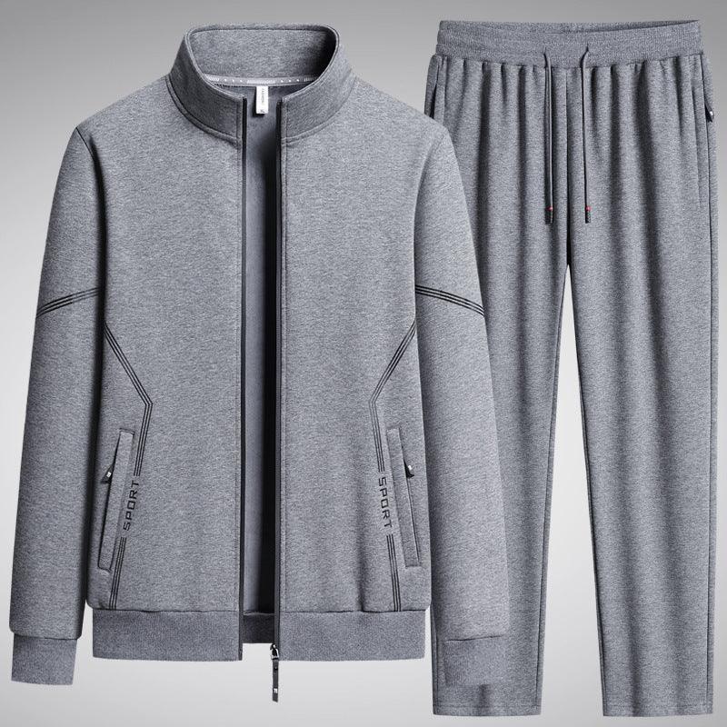 Men's Fleece Lined Two Piece Sports Set - Thickened Cotton for Daily Comfort - MRC STORE