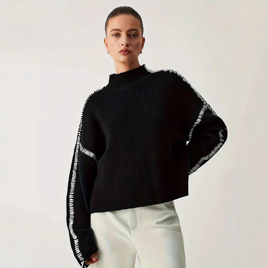 Women’s Black Round Neck Long Sleeve Top My Store 