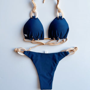 Women’s Lace-Up Bikini - Solid Color Swimsuit My Store 