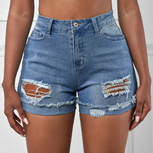 Washed & Frayed Casual Shorts My Store 