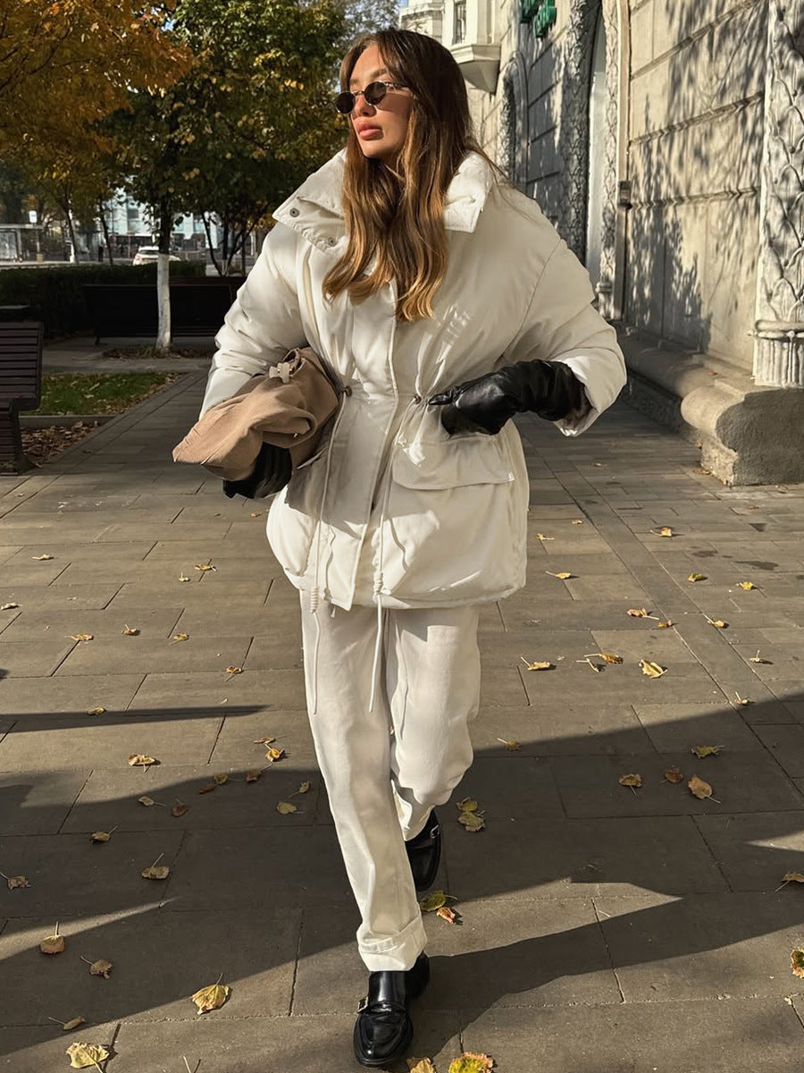 Slim-Fit Cottonpadded Drawstring Waisttight Jacket MRC STORE 