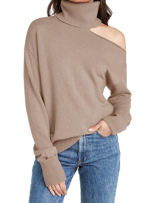 Elegant Off Shoulder Women's Sweater with Abstract Design My Store  20.61