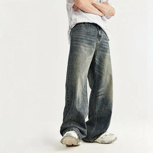 Retro Distressed Wide Leg Jeans - MRC STORE