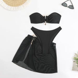 Women’s Bikini Three-Piece - Backless Swimsuit My Store 