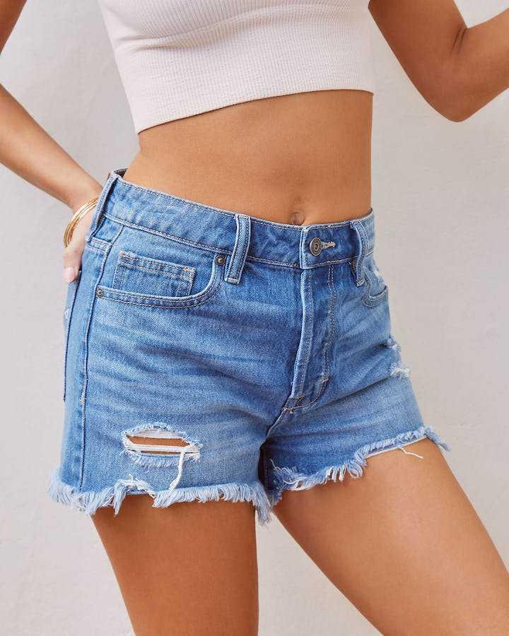 Ripped Denim Shorts - MRC STORE