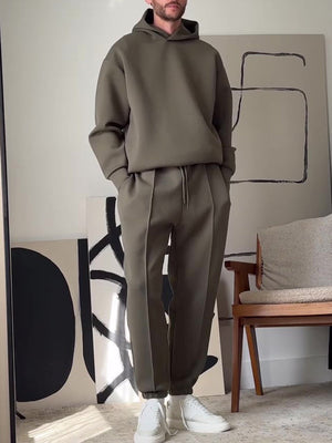 Men’s Casual Hooded Sweatshirt & Elastic Waist Pants Set My Store 