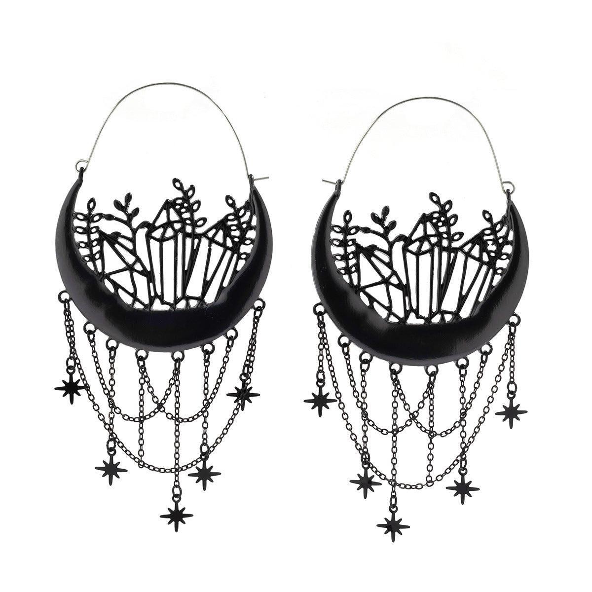 Halloween Flower Hollow Tassel Stud Earrings – Elegant and Festive My Store 