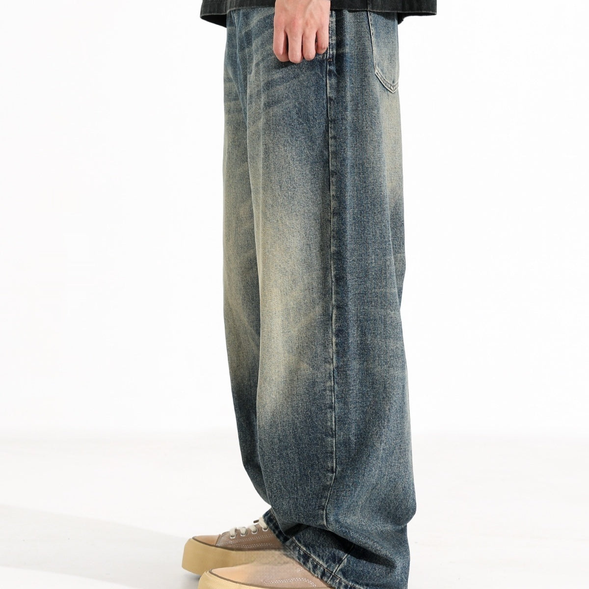 American Retro Hanging Loose Wide Leg Jeans for Men – Vintage Denim Style My Store 