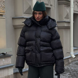 Warm Cotton-Padded Hooded Overcoat MRC STORE  100.00