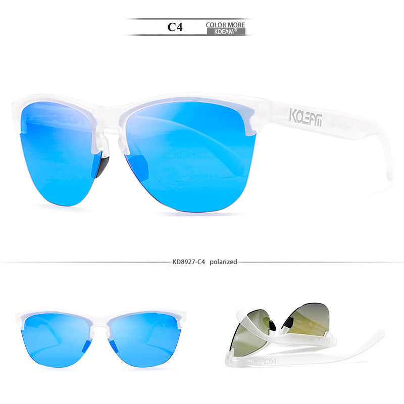 Men’s TR90 Half-Frame Polarized Sunglasses - UV400 Protection