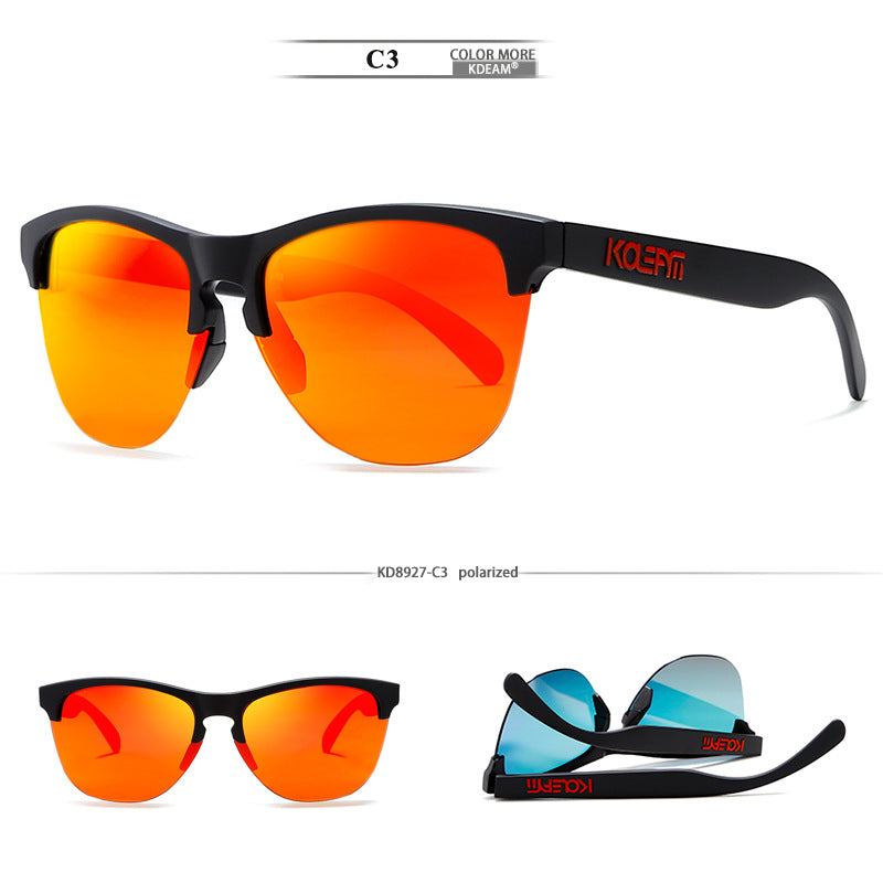 Men’s TR90 Half-Frame Polarized Sunglasses - UV400 Protection