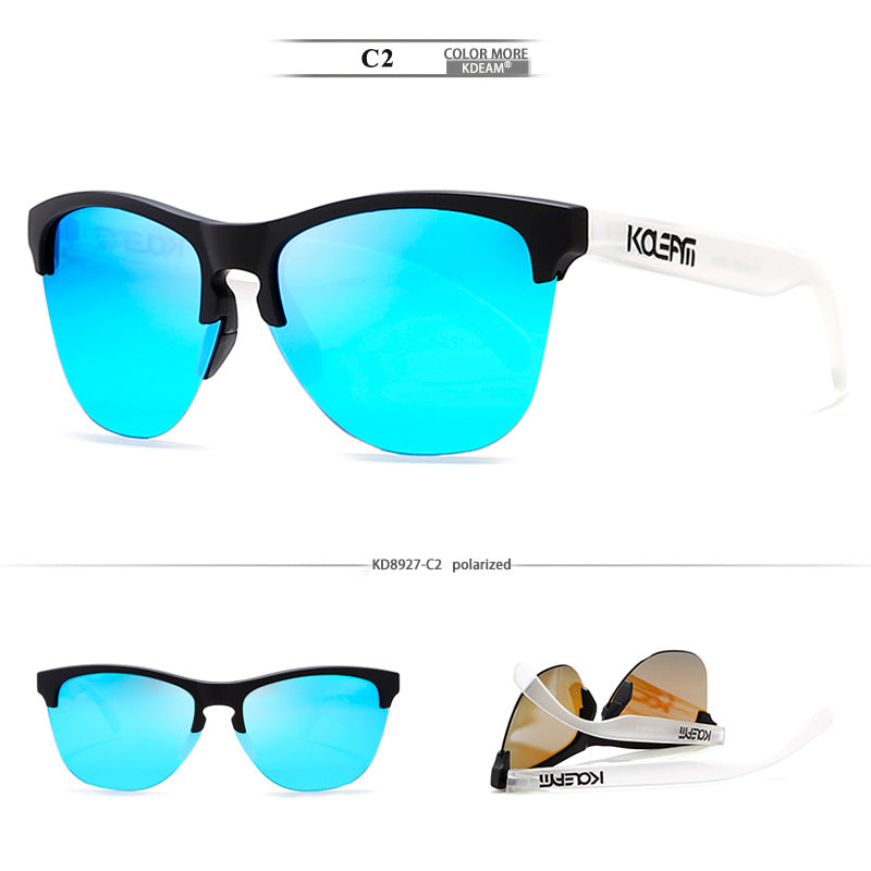 Men’s TR90 Half-Frame Polarized Sunglasses - UV400 Protection