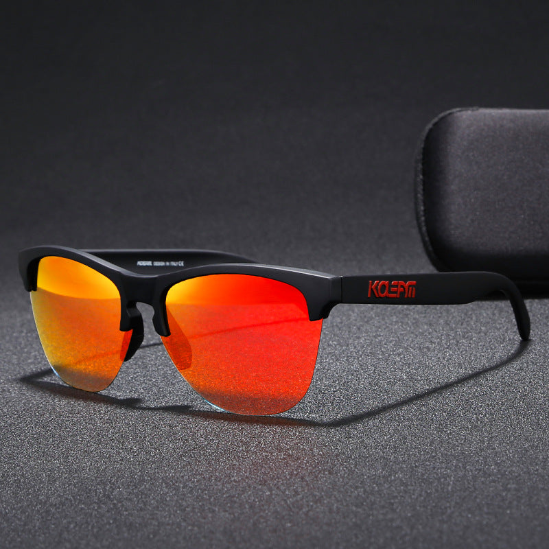 Men’s TR90 Half-Frame Polarized Sunglasses - UV400 Protection