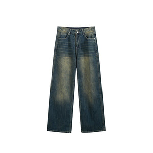 Men’s Wide Leg Jeans - Washed Cut Trousers My Store 