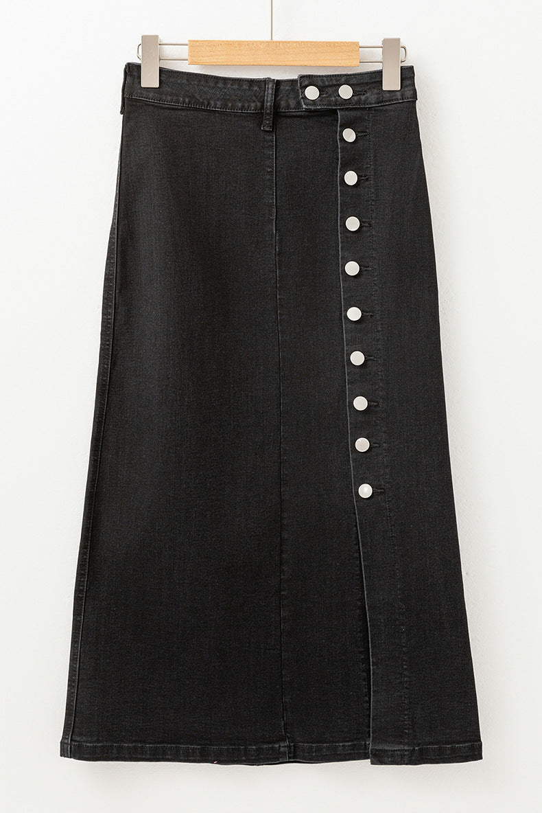 Women’s Midi Dress - Button Slit Denim Style My Store 