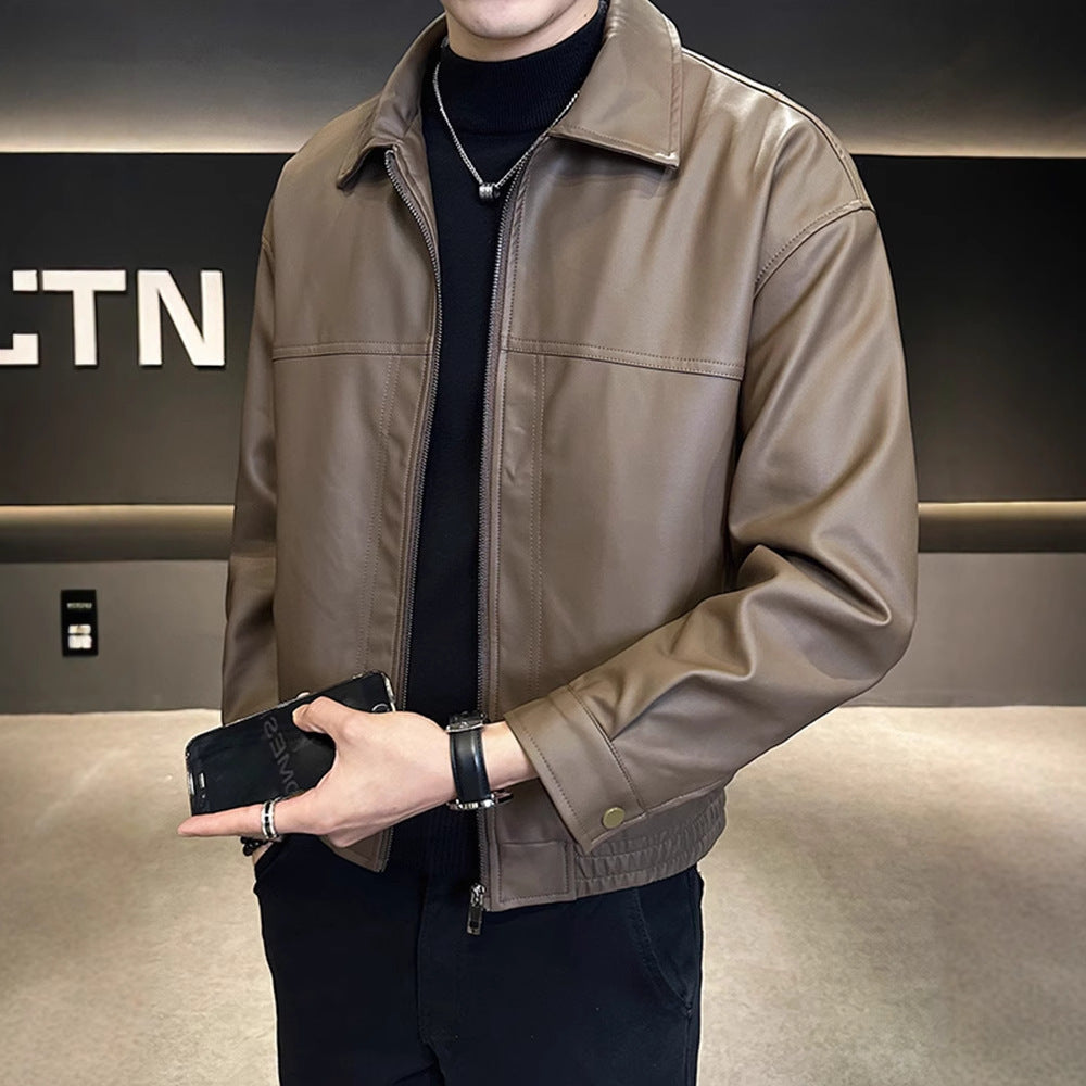 Men's Retro Leather Motorcycle Coat MRC Store 