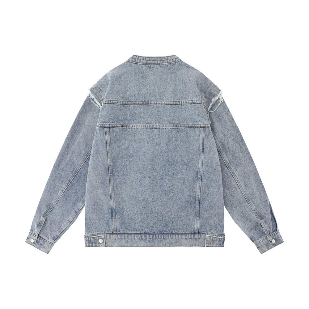 Detachable Trendy Letter Embroidery Denim Coat My Store 