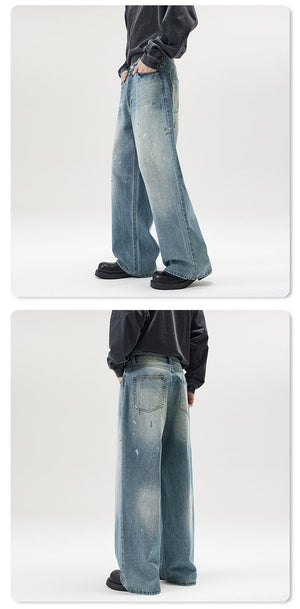 Men’s Loose Jeans - Splash-Ink Washed Style My Store 