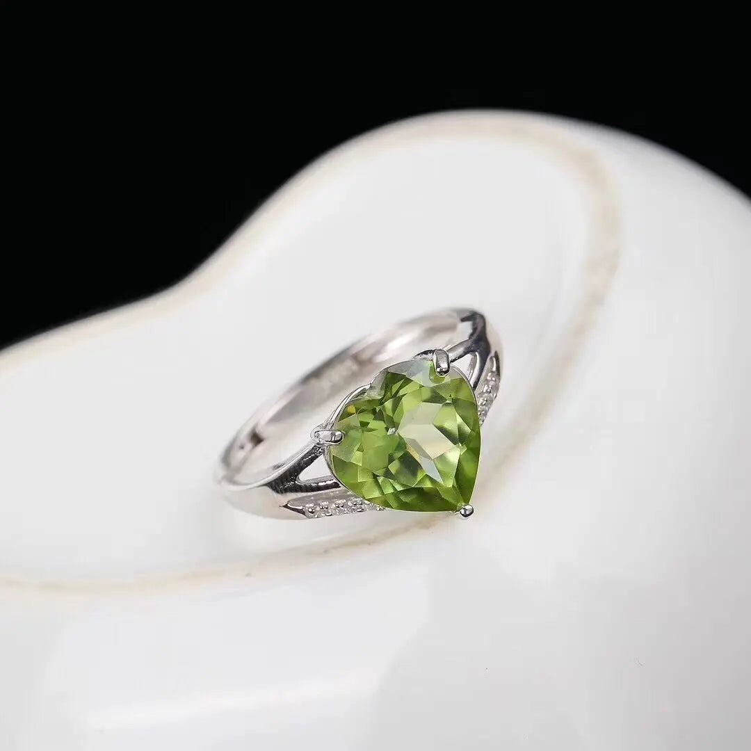 Peridot Heart Shaped Ladies Ring My Store  56.89