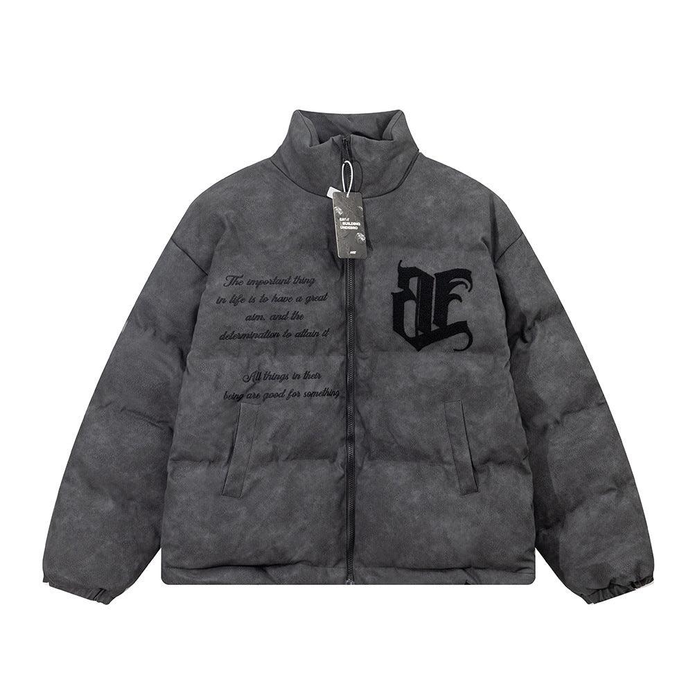 Men's Embroidered Letter Cotton-Padded Jacket My Store  48.18