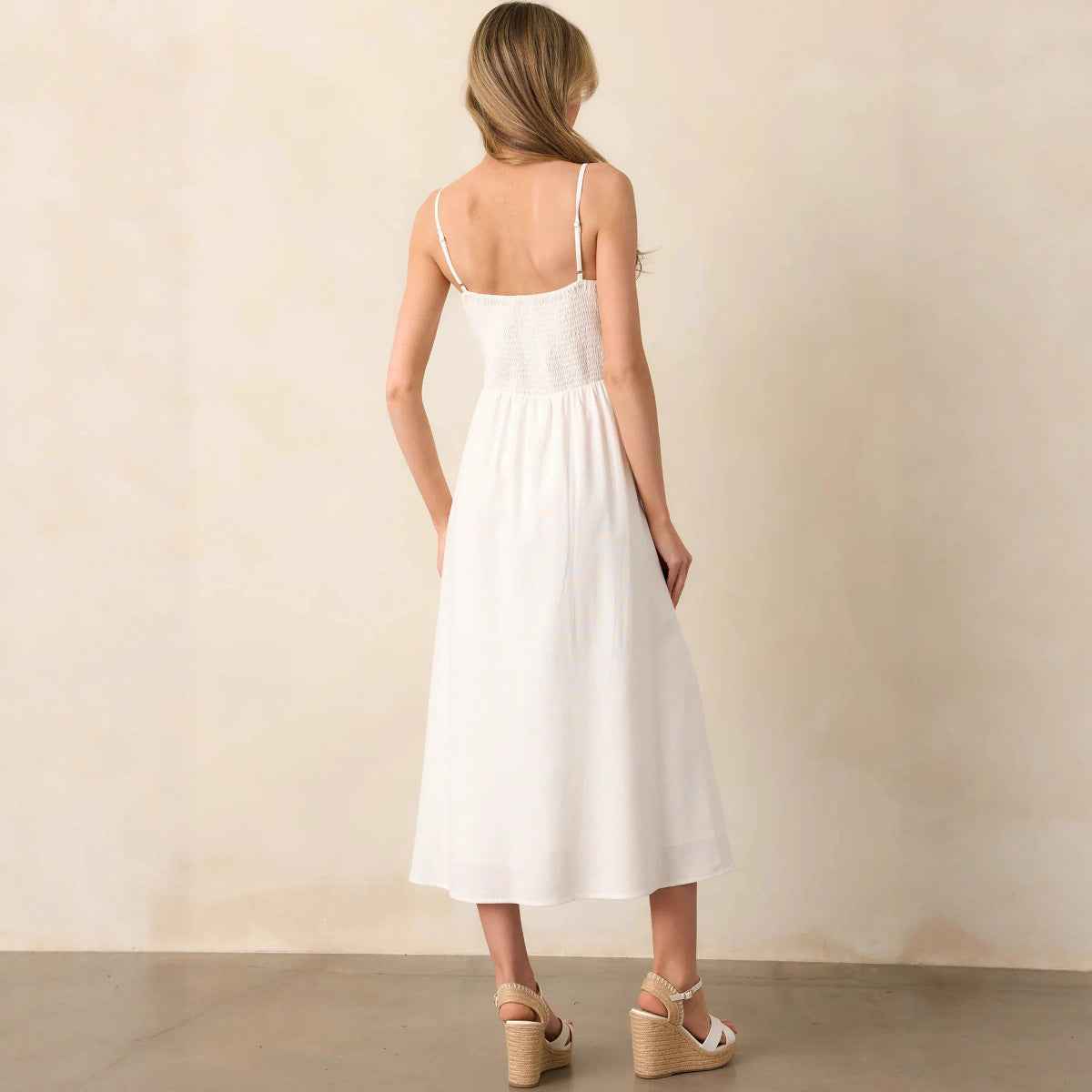 Backless Strappy Slim-Fit Midi Dress