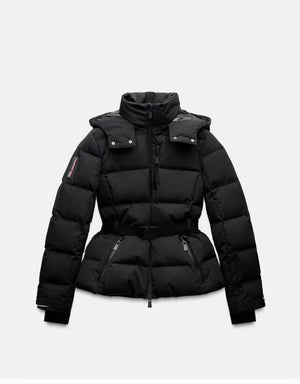 Belted Stand Collar Ski Puffer Jacket MRC STORE 