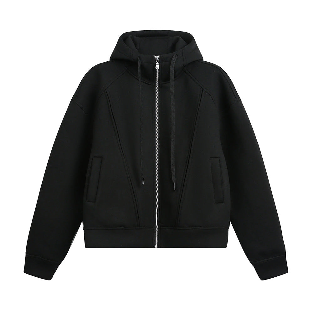 Deconstructed Spliced Hooded Cardigan Sweater - MRCSTORE