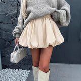 High-Waisted Anti-Peek A-Line Midi Skirt - MRCSTORE