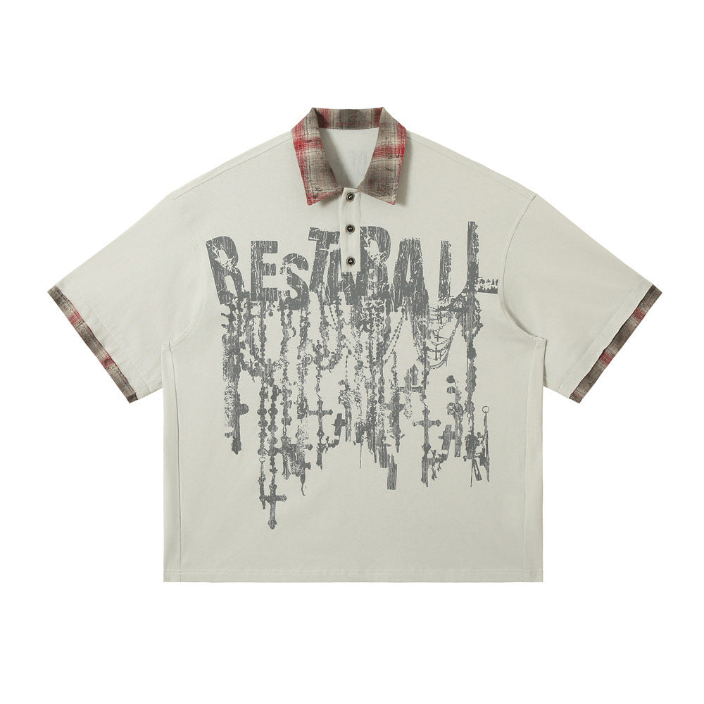 Men’s Graffiti Top - Loose Short-Sleeve Street Shirt My Store 