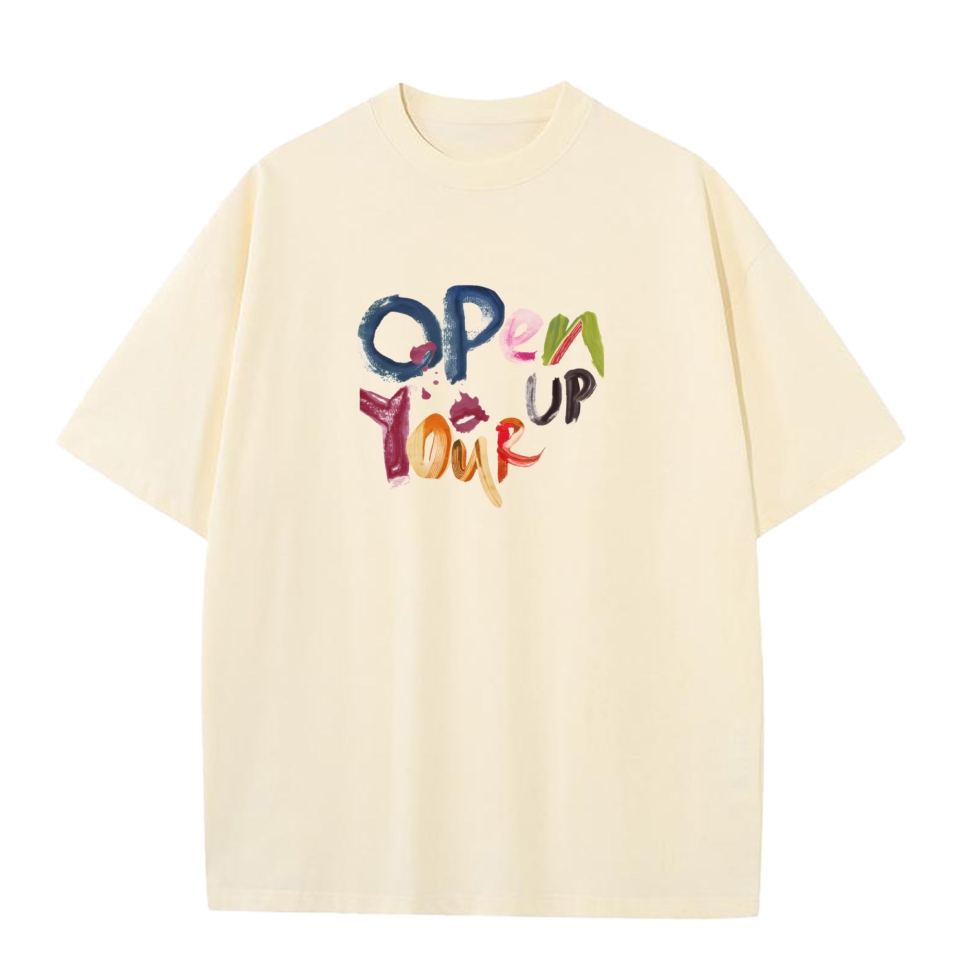Spray Pure Cotton Retro Printed Casual Loose All-match T-shirt My Store 